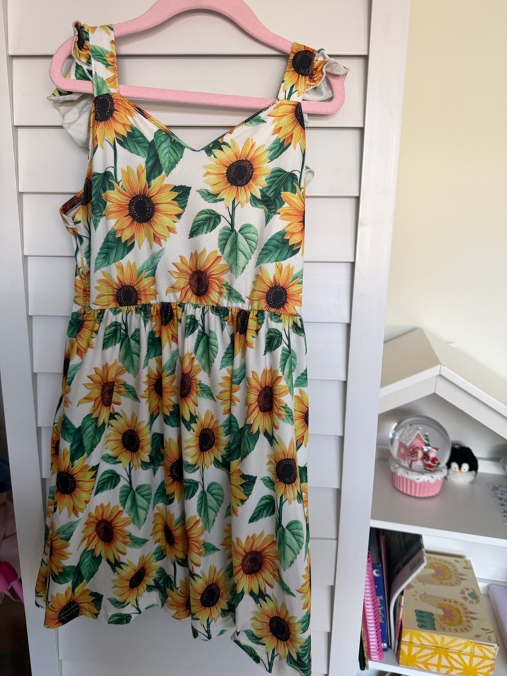 Sunflower Print Girls' Sundress - Yellow & Green